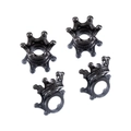 Detailed close-up of vintage gunmetal crown-shaped jewelry charms from multiple angles - 10pcs/Pack / Gun Black