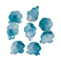 Blue lily of the valley translucent glass flower beads for handmade DIY jewelry - Dark Green and White