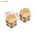 Golden 10mm cat paw charm bead with large hole for custom jewelry bracelets - Paw Print (KC Gold)