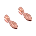 Close-up of rose gold shovel-shaped jewelry clasps with textured geometric patterns - 10 Pieces/Pack / Rose Gold