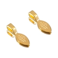 Macro detail of golden vintage shovel pendants with intricate engraved mesh texture - 10 Pieces/Pack / Gold