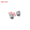 Pair of silver heart-shaped metal spacer beads with 6mm size and 1mm hole for jewelry - Heart Shape (Silver)