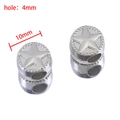 Silver star-patterned metal bead for DIY jewelry, 10mm diameter with 4mm large hole - Star Bead (Silver)