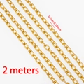 Detail of golden aluminum link chain with cross texture for DIY jewelry making - Gold