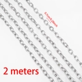 Detailed macro view of 0.7cm silver embossed aluminum chains for DIY jewelry making - Silver