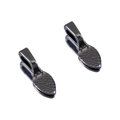 Macro detail of teardrop metal connector clasps with textured dot pattern in dark grey - 10pcs/Pack / Gun Black