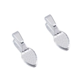 Close-up of polished silver pendant clasps with textured non-slip surface for jewelry DIY - Silver