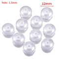 Κοντινό πλάνο επίπεδες πέρλες ABS 12mm με οπή 1,5mm για χειροποίητα κοσμήματα - Νο 12 (περίπου 12 mm) - 20 Τεμάχια/Πακέτο / Πέρλα Λευκό