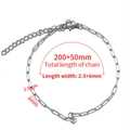 Silver stainless steel paperclip chain necklace with lobster clasp and 250mm length - 2.5x6.5mm / Steel