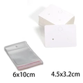 DIY jewelry display set with 4.5x3.2cm white cards and 6x10cm clear resealable bags - Square / White