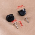 Chiusura a farfalla in gomma nera con spilli argentati per distintivi DIY 10mm - 50 Paia/Confezione / Perno a Testa Piatta Rodio 6.5mm / Nero