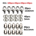 Silver alloy lobster clasp and jump ring kit for DIY jewelry making and bracelet repair - Set 3 / Gun Black