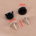 Chiusure a farfalla in gomma nera e spilli in metallo da 10mm per spille fai-da-te - 50 Paia/Confezione / Perno a Testa Piatta Rodio 10mm / Nero