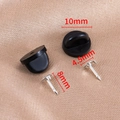 Chiusure per spille in gomma nera con aghi a farfalla in argento per badge fai-da-te - 50 Paia/Confezione / Spilla a farfalla / Nero