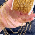 Textured gold stainless steel diamond link chain for DIY jewelry making and necklaces - Gold-6x23