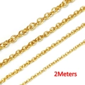 Golden O-chain necklace links in four thicknesses, 2 meters long high-quality metal chain - 2 Meters/Bag / Gold 2.5mm
