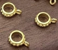 Goldener Vintage-Anhänger aus Legierung mit Perlentextur für DIY-Schmuckherstellung - 10 Stück/Packung / Gold