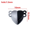 Black and silver heart magnetic clasp for DIY jewelry making 16mm x 10.5mm size - Heart Shape / 16x6mm (1 Pair/Pack) / Black and Gray