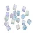 4mm iridescent cube beads in pastel purple and blue for DIY jewelry and bracelet making - 450g/Pack / Mixed-Glossy