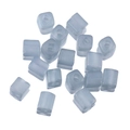 4mm light blue iridescent sugar cube glass beads for DIY jewelry and bracelet making - Navy Blue-Frosted