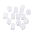 4mm translucent white cube beads with center holes for DIY jewelry and bracelet making - White-Frosted