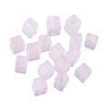 DIY craft 4mm square sugar beads in pale pink translucent matte finish for bracelets - Purple-Frosted