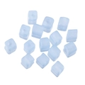 Light blue translucent 4mm cube beads with frosted finish for DIY jewelry crafts - Blue-Matte
