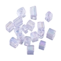 4mm iridescent cube glass beads for DIY jewelry making with purple and teal glow - Purple-Glossy