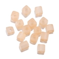 4mm square matte resin beads in translucent beige for DIY bracelets and crafts - Orange-Frosted