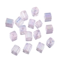 DIY jewelry 4mm cube beads with aurora electroplating effect for bracelet making - Pink Purple-Glossy