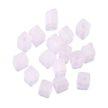 4mm square pink rose quartz beads with hole for DIY jewelry and bracelet making - Pink-Frosted