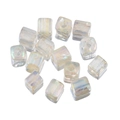 4mm translucent AB white cube glass beads for DIY bracelet and jewelry making - Yellow-Glossy