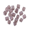 4mm iridescent matte square glass beads in dusty rose for DIY jewelry making - Brown-Frosted