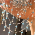 Handgemaakte 4mm lichtblauwe kristallen kralenketting voor doe-het-zelf - 0.5m/Pak / Lichtblauw - Zilveren Ketting