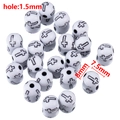 Cuentas de cruz de acrílico blanco para joyas DIY, cuentas de 8mm con agujero 1,5mm - 50 Piezas/Bolsa / Cuentas blancas esféricas con cruz negra