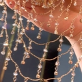 Goldene mehrlagige DIY Schmuckkette mit 4mm transparenten Kristallperlen und Fransen - Klarweiß - KC Goldkette