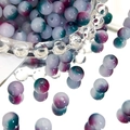 Matte gradient 8mm Czech beads in blue pink and green for DIY jewelry making - 100 Pcs/Pack / Blue Purple-8mm