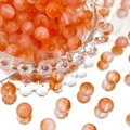 Orange and peach 8mm cat eye glass beads with round holes for DIY jewelry making - 100 Pcs/Pack / Orange Red-8mm