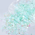 Paillettes cangianti verde menta e bianco in forme miste per nail art e fai da te - Transparent Sequins-Green