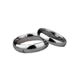 Polierte Edelstahlringe im Set in Silber, minimalistischer Stil für Paare und Alltag - US 5 / Herrenstil