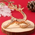 Golden reindeer napkin ring accessory for elegant Christmas table decorations - Gold