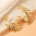 Vintage punk style gold metal radiant wing-shaped earrings for a modern gothic fashion look - Radial Wing Shape Style (WEH5114) / Gold