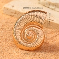 Macro d'une bague conque dorée sur sable avec mesures de dimensions détaillées - Style Conque Spirale Tridimensionnelle (WR1141) / Or KC