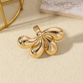 Elegant gold plated geometric ring with unique water drop petal design and mirror finish - Abstract Teardrop Petal Floral Style (x2308)