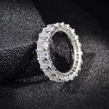 Elegant S925 silver eternity ring featuring baguette cut cubic zirconia stones - US 5 / White