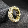 Elegant gold oval cut zircon eternity ring featuring classic prong setting for women - US 5 / Gold