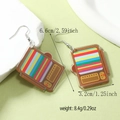 Detailed view of retro TV acrylic earrings showing precise dimensions and light weight - Retro TV Style (WEH4745)