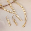 Elegantes vergoldetes Schmuckset mit irisierenden AB-Strasssteinen inklusive Kette und Ohrringe - KC Gold (WTZ261)