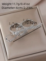 Doppelfingerring mit silberner Schleife, Strasssteinen und Größenangaben - Silber (WR1085)