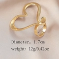 Auffälliger goldener Herzring in offener Form, poliertes Metall, 1.7cm Durchmesser - Gold (WR1102)